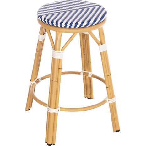 ΣΚΑΜΠΟ ΑΛΟΥΜΙΝΙΟΥ ΜΕΣ.ΥΨΟΥΣ CHINO HM6286.05 BAMBOO LOOK & TEXTILENE ΜΠΛΕ 43x43x65Υεκ