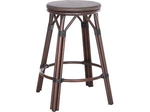 ΣΚΑΜΠΟ ΑΛΟΥΜΙΝΙΟΥ ΜΕΣ.ΥΨΟΥΣ CHINO HM6286.01 BAMBOO LOOK & TEXTILENE ΚΑΦΕ 43x43x65Υεκ