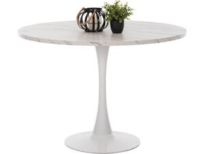 ΤΡΑΠΕΖΙ ΤΡΑΠΕΖΑΡΙΑΣ ROLLO HM9422.11 ΣΤΡΟΓΓΥΛΟ WHITE MARBLE Φ120x74Yεκ.