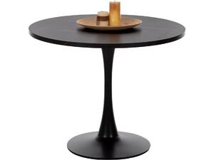 ΤΡΑΠΕΖΙ ΤΡΑΠΕΖΑΡΙΑΣ ROLLO HM9421.12 ΣΤΡΟΓΓΥΛΟ BLACK MARBLE Φ90x74Υεκ.