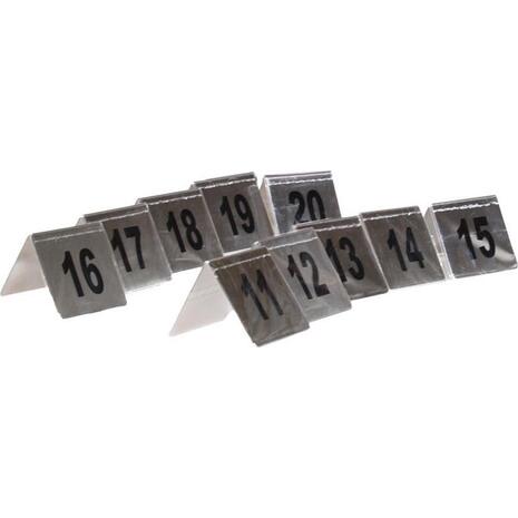 Αριθμοί τραπεζιού inox τύπου Λ 5x5 cm σετ 11-20