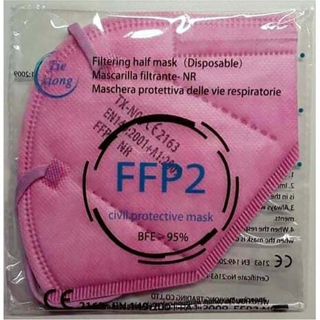 Μάσκα προστασίας Tie Χiong Civil Protective FFP2 Ν95 Ροζ
