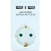 Αντάπτορας ρεύματος POWERTECH schuko PT-767, 2x USB, λευκός