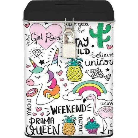 Κουμπαράς μεταλλικός Total Gift XL2011 Unicorn με κλειδί
