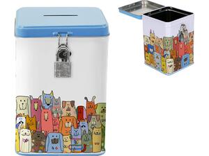 Κουμπαράς μεταλλικός Total Gift Stay Pawsitive με κλειδί 10.6x10.6x15.3cm (XL2157)