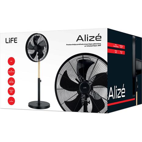 Ανεμιστήρας Ορθοστάτης Life Alize 50W Φ40cm με τηλεχειριστήριο (221-0265)