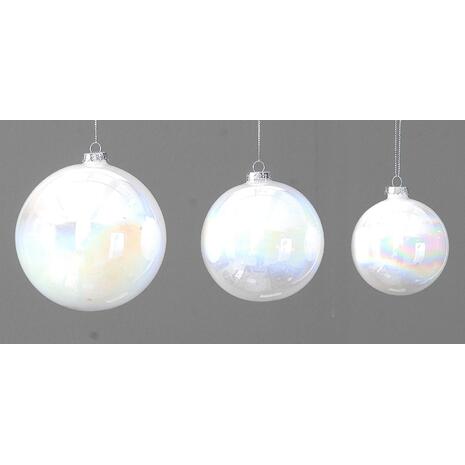 Χριστουγεννιάτικη μπάλα Iridiscent White 10cm (1 τεμάχιο) - Ανακάλυψε όλα τα Xριστουγεννιάτικα Eίδη για να είσαι έτοιμος έως τα Χριστούγεννα από το Oikonomou-shop.gr.