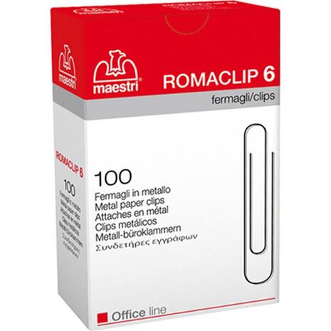 Συνδετήρες μεταλλικοί Roma Maestri No.6 57mm Romaclip (100τμχ) 1092106