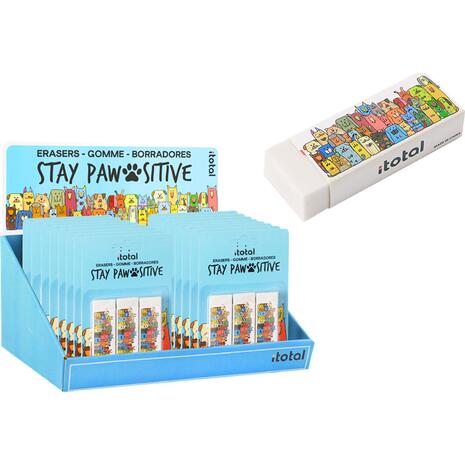 Γόμα λευκή Total Gift XL2164 Stay Pawsitive (συσκευασία 3 τεμαχίων)