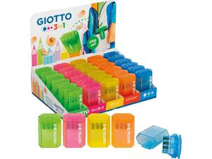 Ξύστρα Giotto 3 σε 1 με 3 τρύπες σε διάφορα χρώματα