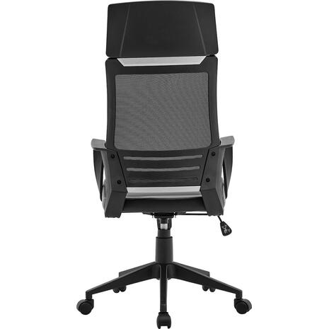 BF2500 Πολυθρόνα Γραφείου Διευθυντή Mesh Μαύρο - Pu Μαύρο (ΕΟ607,1) (Μαύρο)