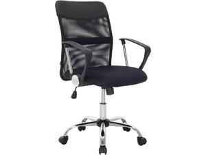 BF2401 Πολυθρόνα Γραφείου Βάση Χρώμιο, Ύφασμα & Mesh Απόχρωση Μαύρο (ΕΟ610,1) (Μαύρο)