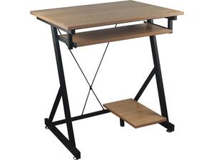 UNIT Γραφείο Η/Υ Μέταλλο Βαφή Μαύρο, Melamine Απόχρωση Sonoma (ΕΟ435,1) (Sonoma)