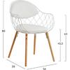 Πολυθρόνα Melia PU λευκό με ξύλινα πόδια 54.5x59x80Υcm HM8047.02 - Έπιπλα για όλους τους χώρους από το Oikonomou-shop