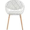 Πολυθρόνα Melia PU λευκό με ξύλινα πόδια 54.5x59x80Υcm HM8047.02 - Έπιπλα για όλους τους χώρους από το Oikonomou-shop
