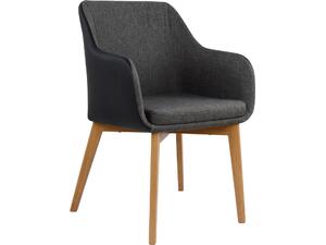 Πολυθρόνα Bristol ύφασμα σκούρο γκρι & PU μαύρο 57x59x86Υ HM0141.01 - Έπιπλα για όλους τους χώρους από το Oikonomou-shop