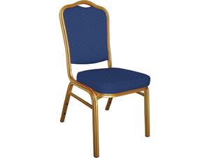 HILTON Καρέκλα Μέταλλο Gold Ύφασμα, Ύφασμα Μπλε (ΕΜ513,2) (Μπλε)