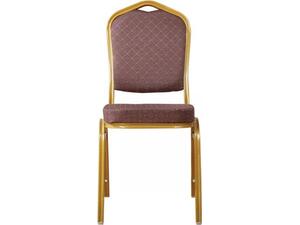 HILTON Καρέκλα Μέταλλο Βαφή Gold, Ύφασμα Καφέ (ΕΜ513,9) (Καφέ)