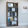 Βιβλιοθήκη Clark μελαμίνης καρυδί- γκρι 80x22x170Υ HM9118.01 - Έπιπλα για όλους τους χώρους από το Oikonomou-shop