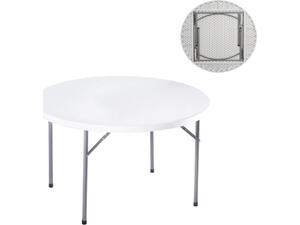 BLOW-R Τραπέζι Ροτόντα - Catering Πτυσσόμενο, Μέταλλο Βαφή Γκρι, HDPE Άσπρο 45mm (ΕΟ183,1) (Λευκό)