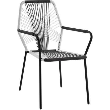 ΠΟΛΥΘΡΟΝΑ ΜΕΤΑΛΛΙΚΗ HM5490 ΜΕ WICKER ΛΕΥΚΟ-ΓΚΡΙ 59x59x90 cm
