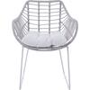 ΠΟΛΥΘΡΟΝΑ ΜΕΤΑΛΛΙΚΗ RADLEY ΑΣΠΡΟ ΜΑΤ & ΓΚΡΙ WICKER HM5300.02