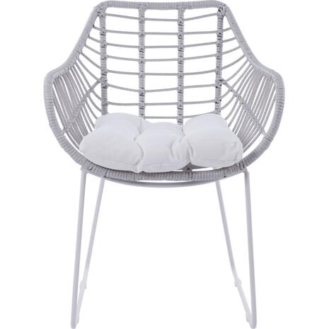 ΠΟΛΥΘΡΟΝΑ ΜΕΤΑΛΛΙΚΗ RADLEY ΑΣΠΡΟ ΜΑΤ & ΓΚΡΙ WICKER HM5300.02