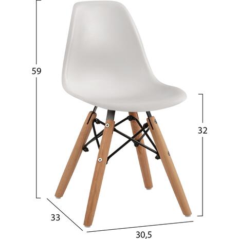 ΚΑΡΕΚΛΑ TWIST KID HM8453.01 ΞΥΛΙΝΑ ΠΟΔΙΑ Κ ΚΑΘΙΣΜΑ PP ΛΕΥΚΟ 31x34x55.5Υεκ (σετ 4 τεμαχίων)