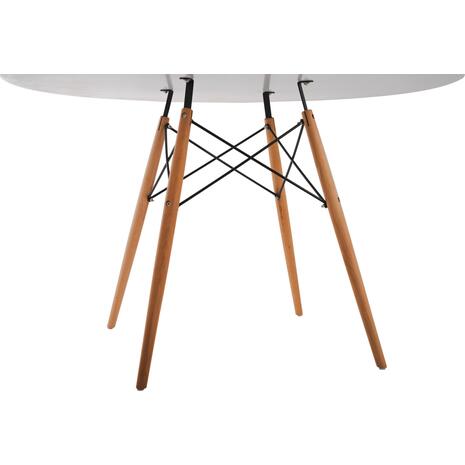 ΤΡΑΠΕΖΙ MINIMAL ΣΤΡΟΓΓΥΛΟ HM8454.01 MDF ΣΕ ΛΕΥΚΟ-ΠΟΔΙΑ ΟΞΙΑΣ ΣΕ ΦΥΣΙΚΟ Φ120Χ75Υεκ.