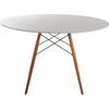 ΤΡΑΠΕΖΙ MINIMAL ΣΤΡΟΓΓΥΛΟ HM8454.01 MDF ΣΕ ΛΕΥΚΟ-ΠΟΔΙΑ ΟΞΙΑΣ ΣΕ ΦΥΣΙΚΟ Φ120Χ75Υεκ.