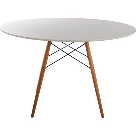 ΤΡΑΠΕΖΙ MINIMAL ΣΤΡΟΓΓΥΛΟ HM8454.01 MDF ΣΕ ΛΕΥΚΟ-ΠΟΔΙΑ ΟΞΙΑΣ ΣΕ ΦΥΣΙΚΟ Φ120Χ75Υεκ.