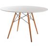 ΤΡΑΠΕΖΙ MINIMAL ΣΤΡΟΓΓΥΛΟ HM8454.01 MDF ΣΕ ΛΕΥΚΟ-ΠΟΔΙΑ ΟΞΙΑΣ ΣΕ ΦΥΣΙΚΟ Φ120Χ75Υεκ.