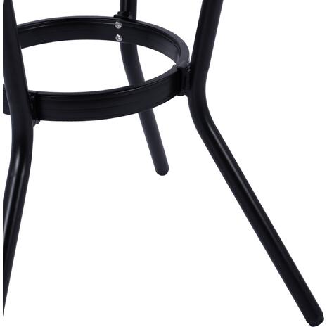 ΤΡΑΠΕΖΙ ΑΛΟΥΜΙΝΙΟΥ MOSES Φ70 BAMBOO LOOK HM5532.02 ΜΑΥΡΟ ΜΕ ΓΥΑΛΙ Φ70X76 εκ