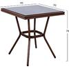 ΤΡΑΠΕΖΙ ΑΛΟΥΜΙΝΙΟΥ HARLOW 70X70X76Υ ΜΕ ΟΨΗ BAMBOO HM5568.03 ΚΑΦΕ ΜΕ ΓΥΑΛΙ