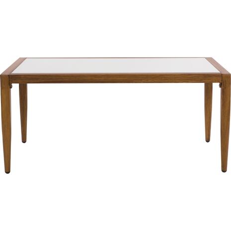 ΤΡΑΠΕΖΙ MEIR ΣΑΛΟΝΙΟΥ ΑΛΟΥΜΙΝΙΟΥ BAMBOO LOOK ΜΕ ΓΥΑΛΙ 100Χ58Χ46 HM5551.01