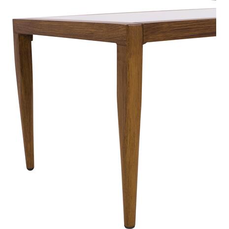 ΤΡΑΠΕΖΙ MEIR ΣΑΛΟΝΙΟΥ ΑΛΟΥΜΙΝΙΟΥ BAMBOO LOOK ΜΕ ΓΥΑΛΙ 100Χ58Χ46 HM5551.01