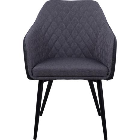 ΠΟΛΥΘΡΟΝΑΚΙ CHARLES HM8522.01 ΜΕ ΥΦΑΣΜΑ ΣΚΟΥΡΟ ΓΚΡΙ PU ΜΑΥΡΟ 57x63x83Υ εκ. (σετ 2 τεμαχίων)