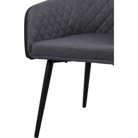 ΠΟΛΥΘΡΟΝΑΚΙ CHARLES HM8522.01 ΜΕ ΥΦΑΣΜΑ ΣΚΟΥΡΟ ΓΚΡΙ PU ΜΑΥΡΟ 57x63x83Υ εκ. (σετ 2 τεμαχίων)