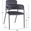 ΠΟΛΥΘΡΟΝΑΚΙ KELSO HM8521.01 ΒΕΛΟΥΔΟ ΣΚΟΥΡΟ ΓΚΡΙ & ΜΑΥΡΟ ΜΕΤΑΛΛΙΚΟ ΣΚΕΛΕΤΟ 52,5x52x80 cm (σετ 2 τεμαχίων)