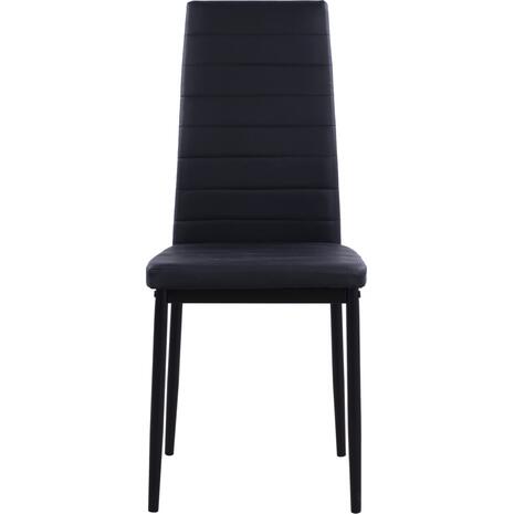 ΚΑΡΕΚΛΑ ΜΕΤΑΛΛΙΚΗ LADY HM0037.12 ΜΑΥΡΟ PU ΜΕΤΑΛΛΙΚΟ ΣΚΕΛΕΤΟ K/D 40x48x95 εκ. (σετ 4 τεμαχίων) (Μαύρο)