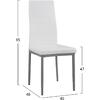 ΚΑΡΕΚΛΑ ΜΕΤΑΛΛΙΚΗ LADY HM0037.11 ΛΕΥΚΟ PU ΜΕΤΑΛΛΙΚΟ ΣΚΕΛΕΤΟ K/D 40x48x95Y εκ. (σετ 4 τεμαχίων)