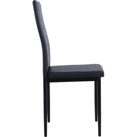 ΚΑΡΕΚΛΑ ΜΕΤΑΛΛΙΚΗ LADY HM0037.12 ΜΑΥΡΟ PU ΜΕΤΑΛΛΙΚΟ ΣΚΕΛΕΤΟ K/D 40x48x95 εκ. (σετ 4 τεμαχίων) (Μαύρο)