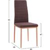 ΚΑΡΕΚΛΑ ΜΕΤΑΛΛΙΚΗ LADY HM0037.13 ΚΑΦΕ ΥΦΑΣΜΑ ΜΕΤΑΛΛΙΚΟ ΣΚΕΛΕΤΟ K/D 40x48x95 εκ. (σετ 4 τεμαχίων) (Καφέ)