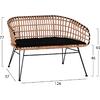 ΠΑΓΚΑΚΙ ΜΕΤΑΛΛΙΚΟ ALLEGRA HM5692 ΜΕ WICKER ΜΑΥΡΟ-ΜΠΕΖ 124x57x77Υ εκ.