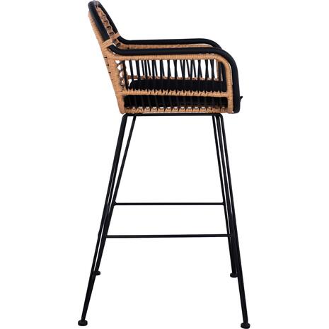 ΣΚΑΜΠΟ ΜΕΤΑΛΛΙΚΟ ALLEGRA HM5690 ΜΕ WICKER ΜΑΥΡΟ-ΜΠΕΖ 55x60x109Υ εκ.