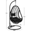 ΚΡΕΜΑΣΤΗ ΠΟΛΥΘΡΟΝΑ ΦΩΛΙΑ CALLIE HM5541.02 ΜΕ ΜΑΥΡΟ WICKER & ΜΑΞΙΛΑΡΙΑ Φ105Χ195Υ εκ.