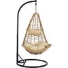 ΚΡΕΜΑΣΤΗ ΦΩΛΙΑ LUCIA HM5676.01 ΜΕ WICKER&ΜΑΞΙΛΑΡΙΑ ΜΠΕΖ-ΜΑΥΡΟ ΜΕΤΑΛΛΟ Φ95Χ195Υεκ.
