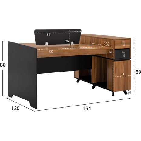 ΕΠΑΓΓΕΛΜΑΤΙΚΟΣ ΣΤΑΘΜΟΣ ΕΡΓΑΣΙΑΣ 2 ΑΤΟΜΩΝ SUPREME HM2374 154X120X89Υ εκ.