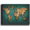 ΠΙΝΑΚΑΣ ΚΑΜΒΑΣ WORLD MAP HM7197.01 100X3X70 εκ.