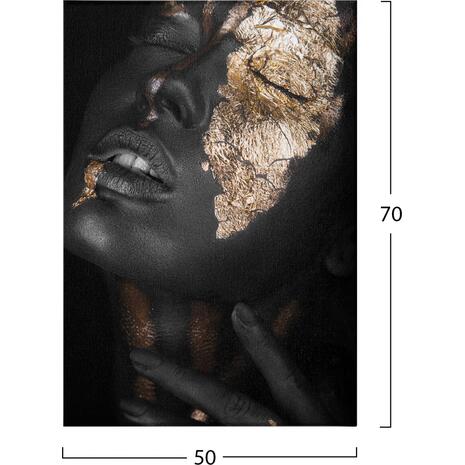 ΠΙΝΑΚΑΣ ΚΑΜΒΑΣ DARK SKINNED GIRL WITH GOLD MAKEUP HM7196.01 50X3X70 εκ.